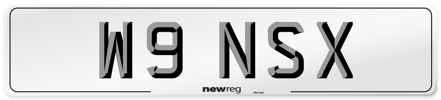 W9 NSX Number Plate from New Reg